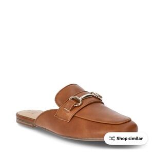 Time and Tru Brown Mules with Buckle Detail